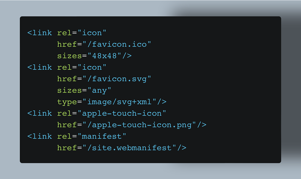 Page source of a WordPress site showing favicon link rel icon tags in the head
